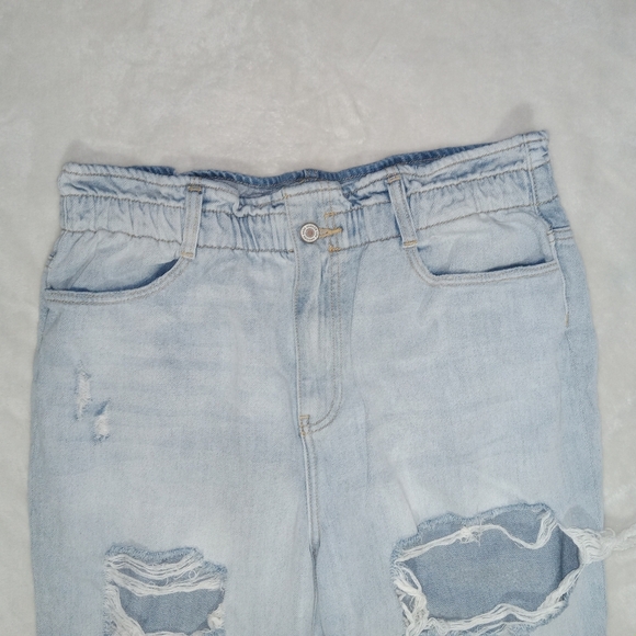 KanCan Like New Super Distressed Highrise Paper Bag Waist Mom Jeans sz 15/31 - Picture 5 of 12
